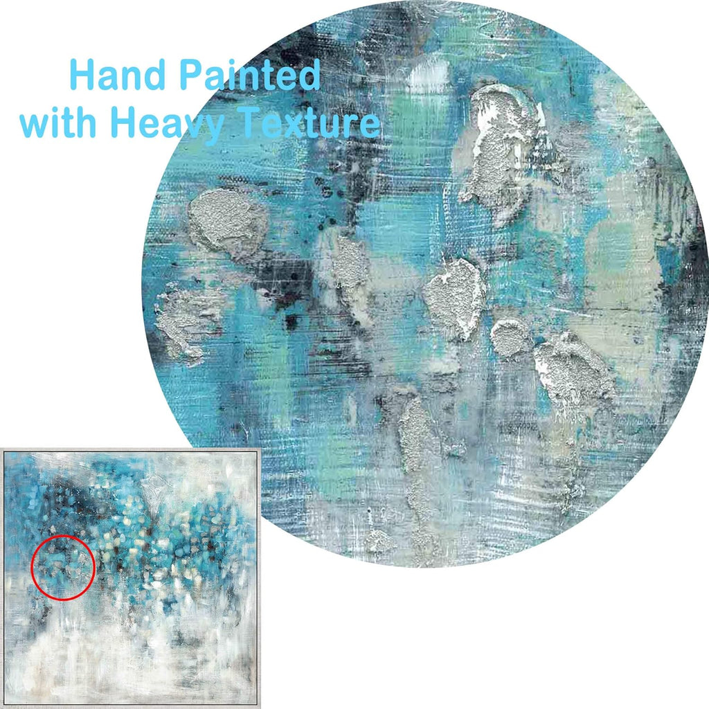 Blue Modern Hand Painted Framed Painting A2577