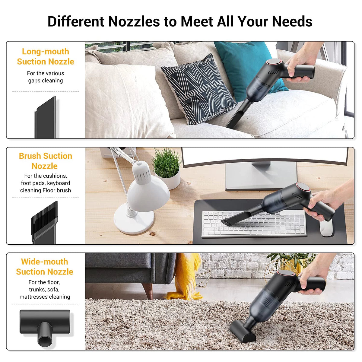 Lightweight Handheld Vacuum Cleaner with Strong Suction J610325