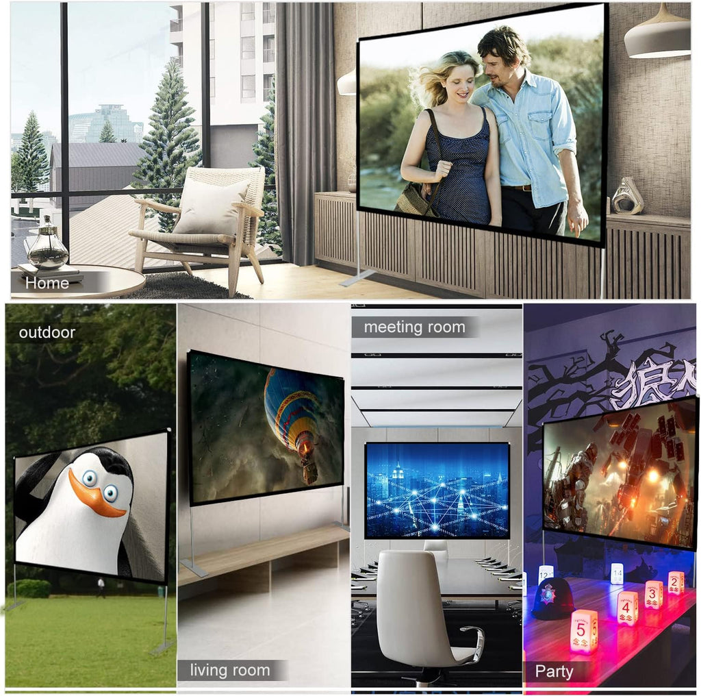 80 inch Portable Projector Screen with Stand and Carry Bag D717