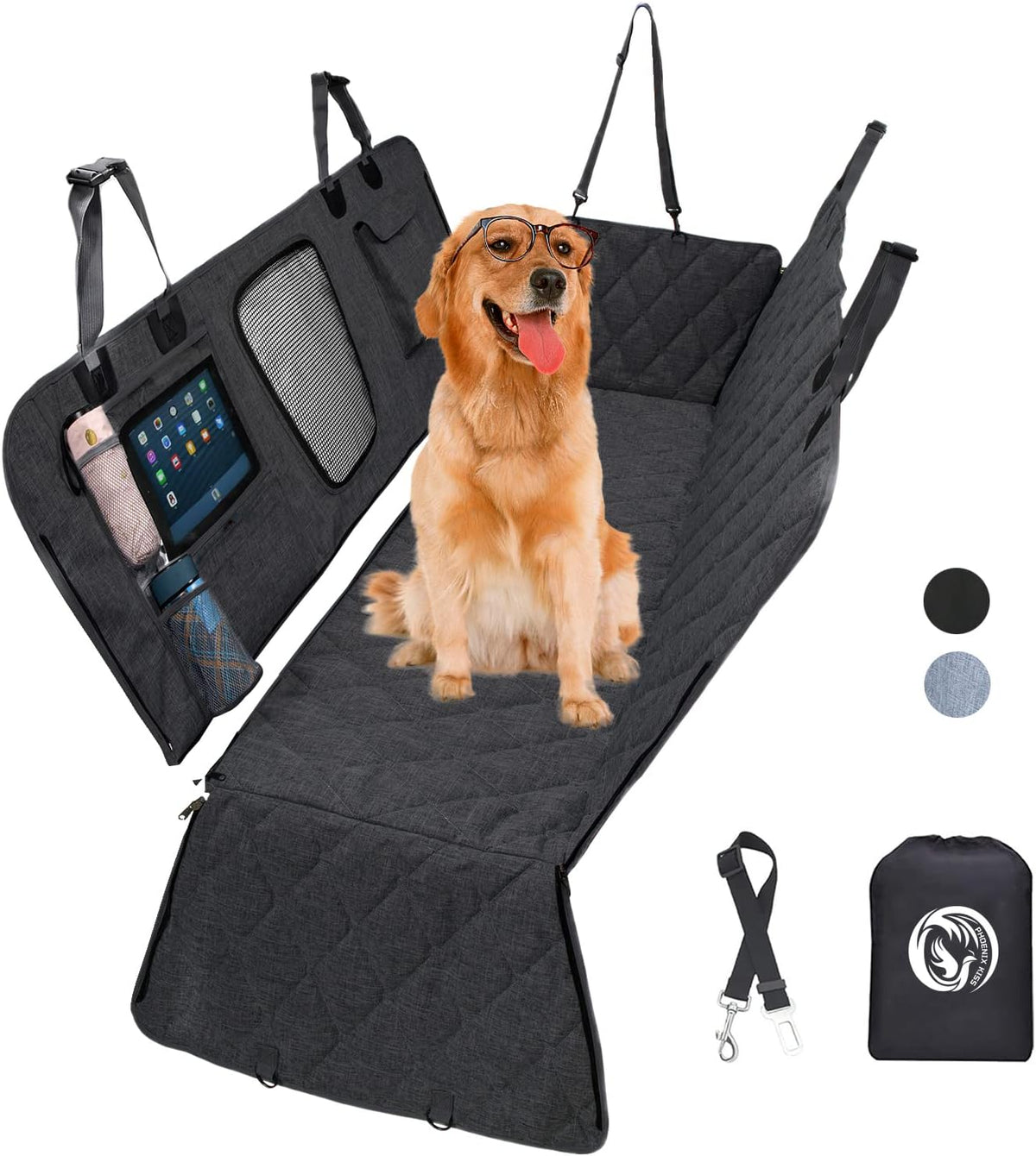 Dog Car Hammock with Mesh Window and Pockets L20155