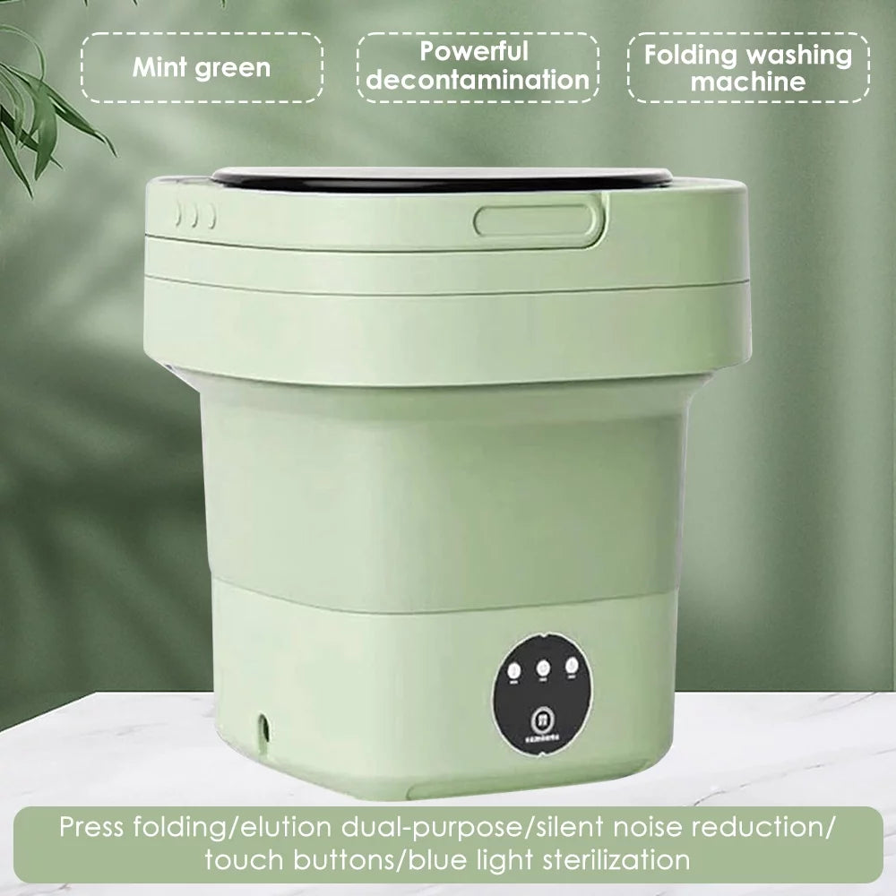 Foldable Portable Mini Washing Machine 8L Green V3055