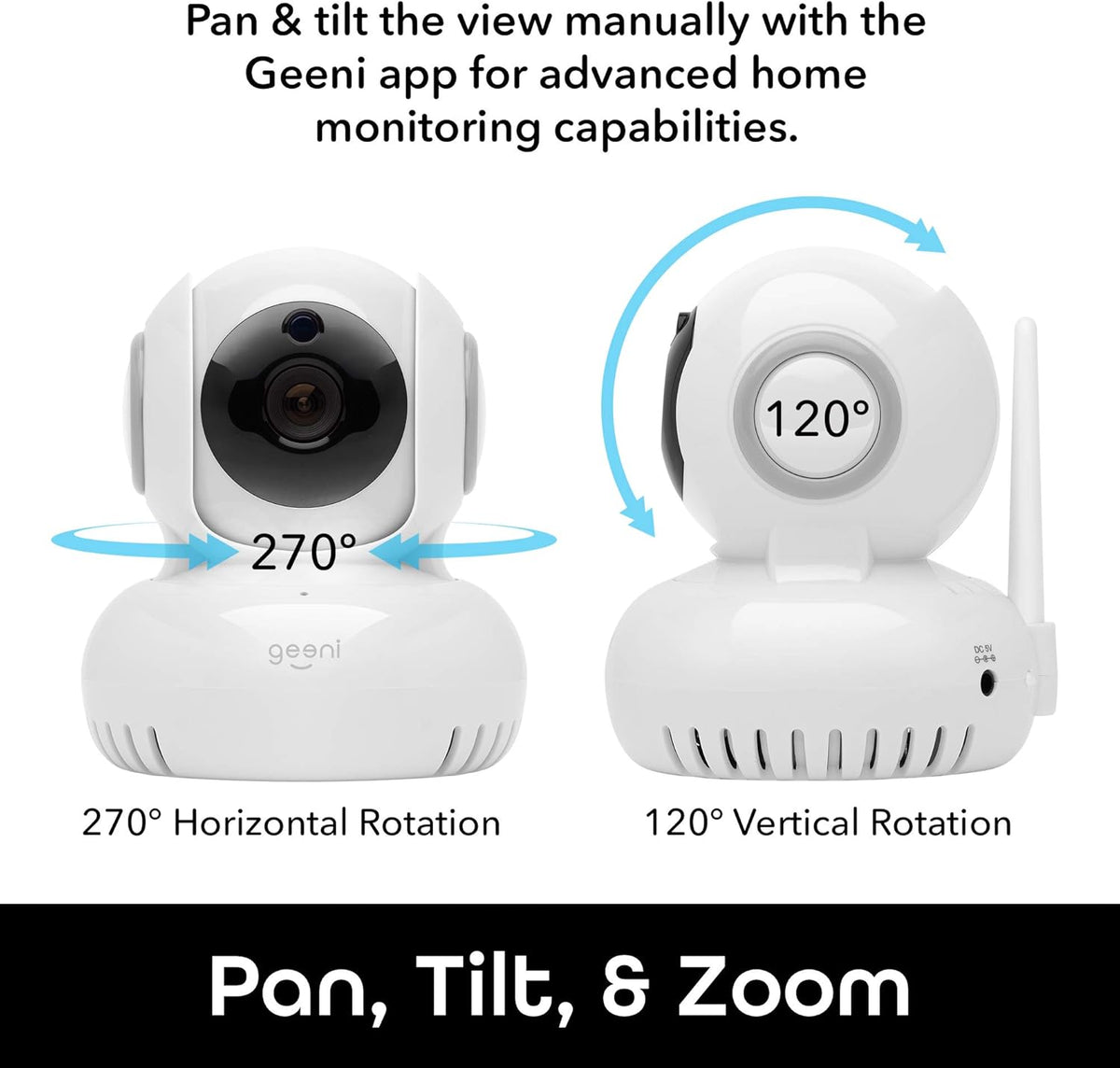 720p Wireless Indoor Surveillance Camera with Pan/Tilt/Zoom, Night Vision and Motion Alerts, White G2784