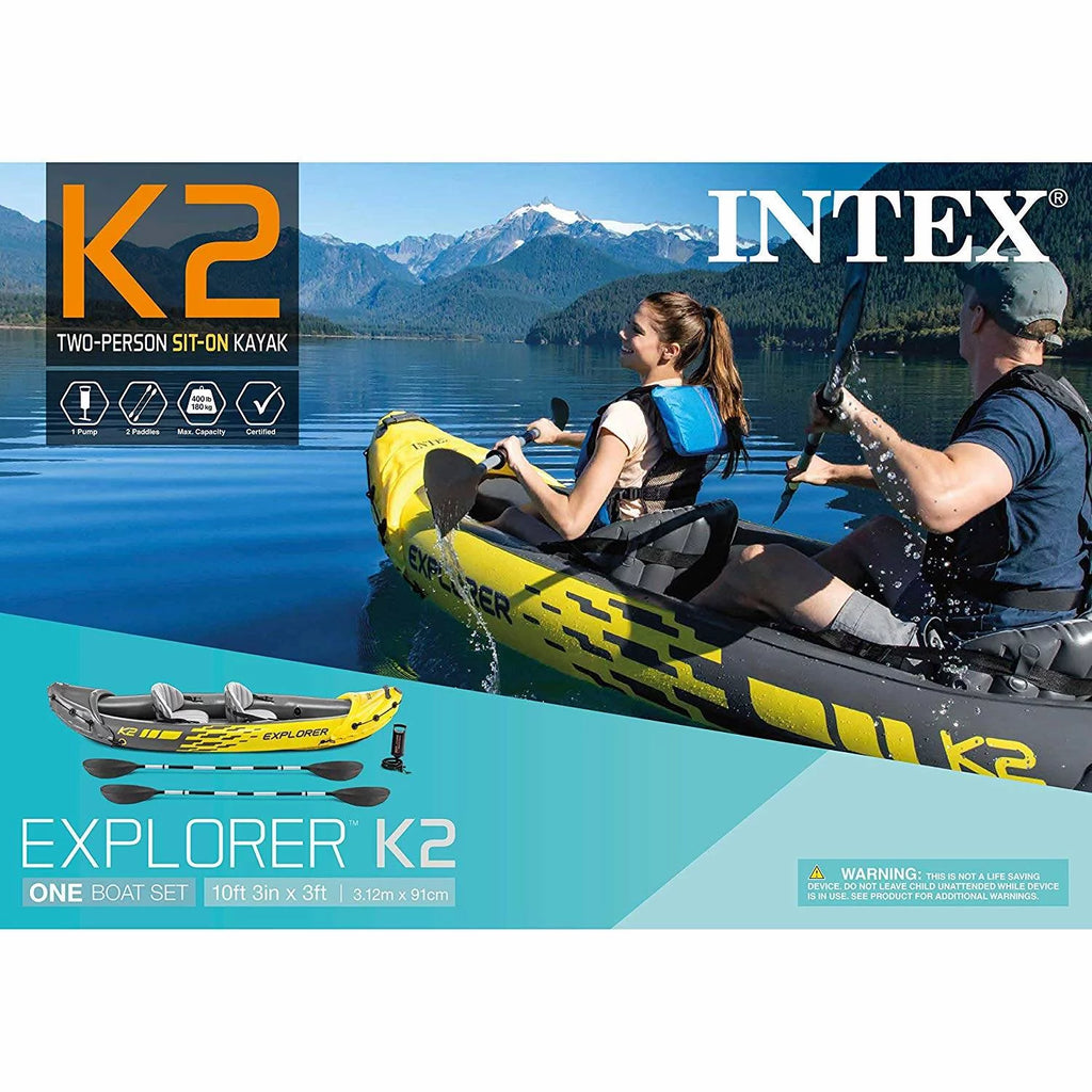 Yellow 2 Person Inflatable Kayak with Oars & Air Pump K317