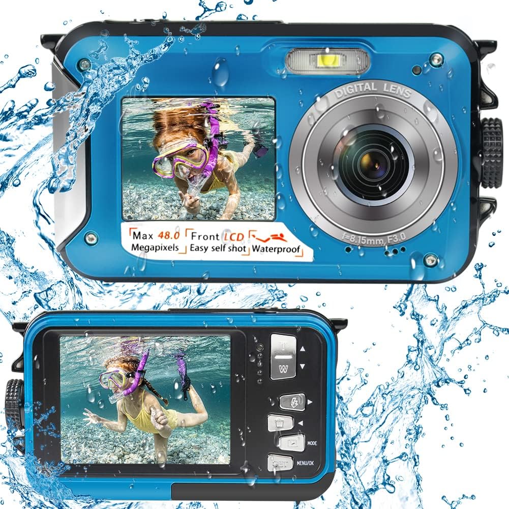Full HD 2.7K 48MP Waterproof Digital Camera Dual Screen 16X Zoom A97906