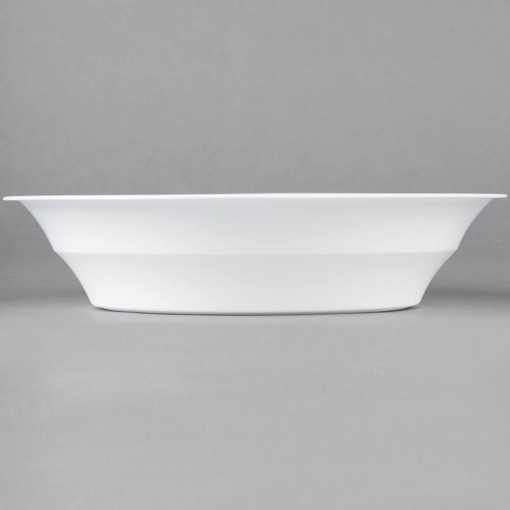 60 oz. White Low Profile Plastic Catering Bowl - 50/Case F571331
