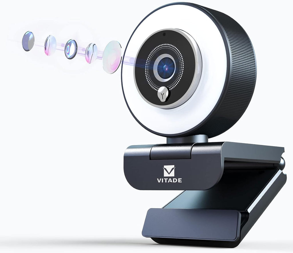 Full HD 1080P Webcam with Ring Light and Dual Microphones G220355