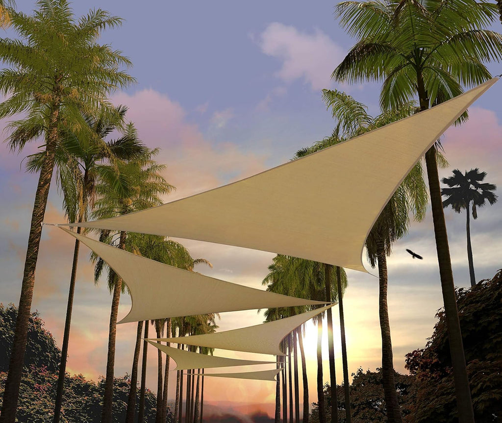 Beige 24' x 24' x 24' Triangle Sun Shade Sail A654