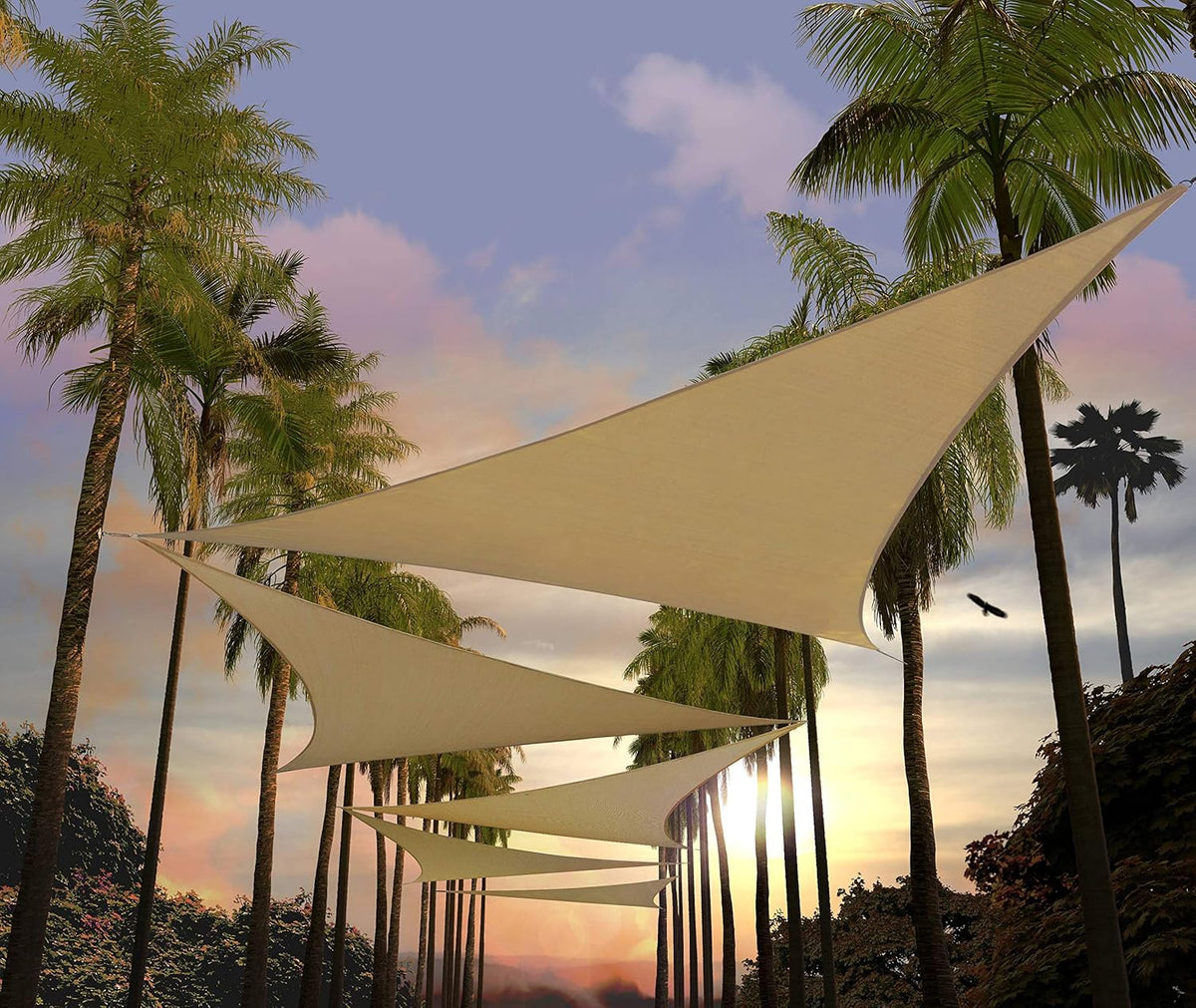 Beige 24' x 24' x 24' Triangle Sun Shade Sail A654