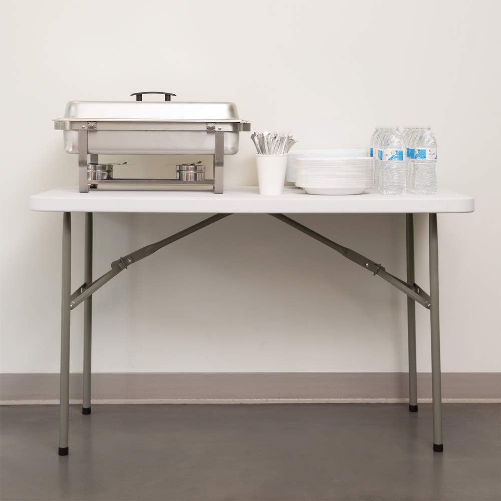 White 4 Ft Portable Folding Plastic Dining Table G88503