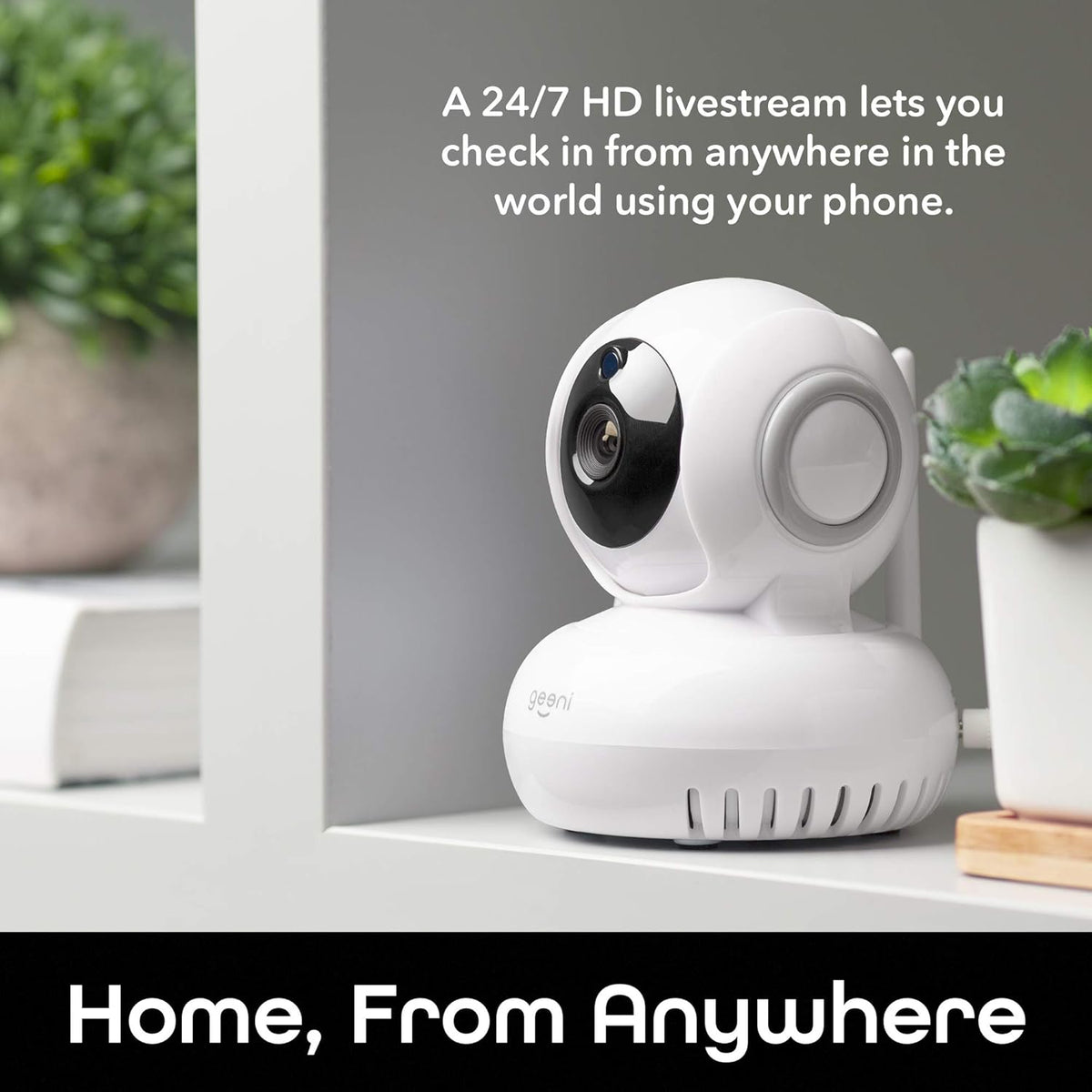 720p Wireless Indoor Surveillance Camera with Pan/Tilt/Zoom, Night Vision and Motion Alerts, White G2784