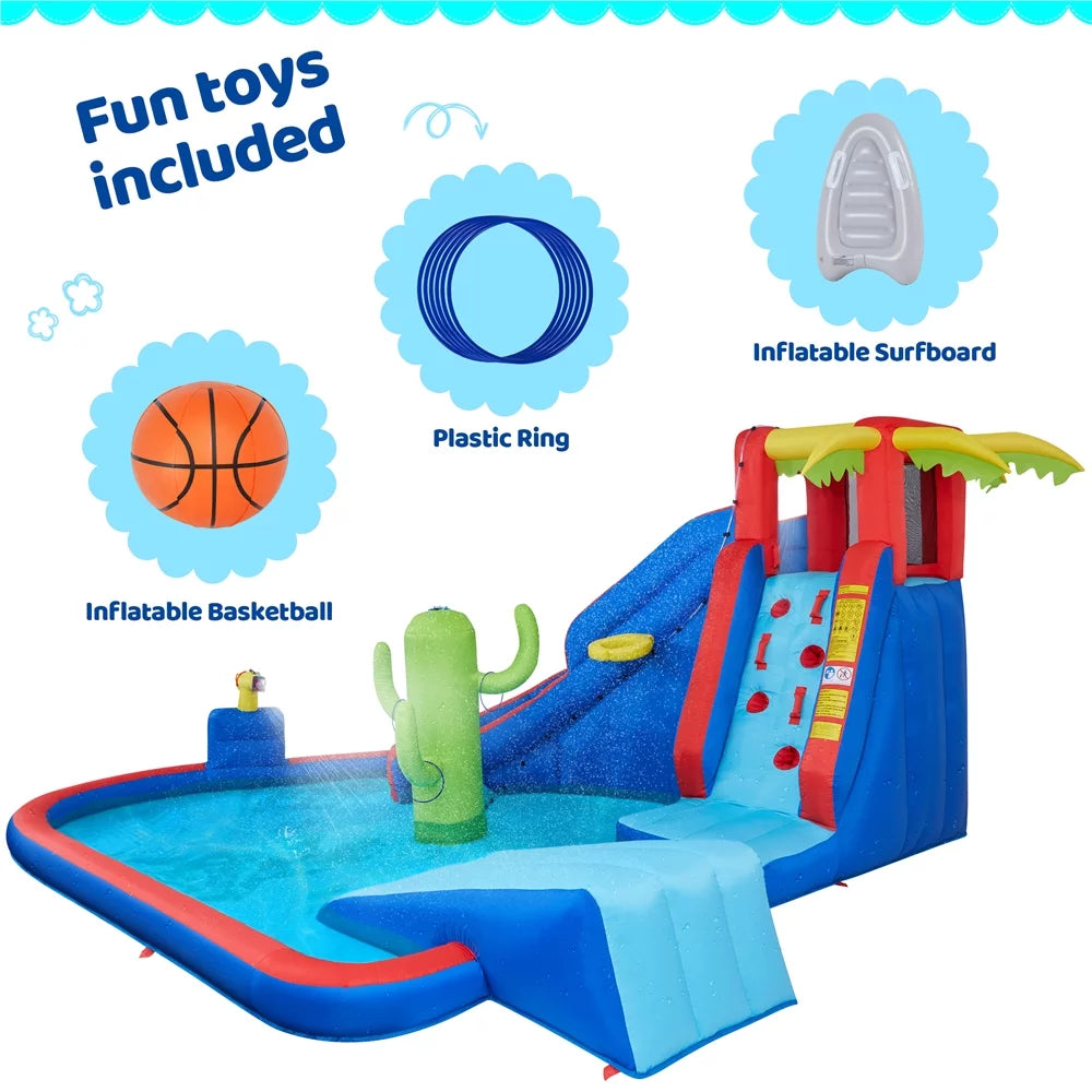 Inflatable Water Slide with Storage Bag & 520 W Blower U732
