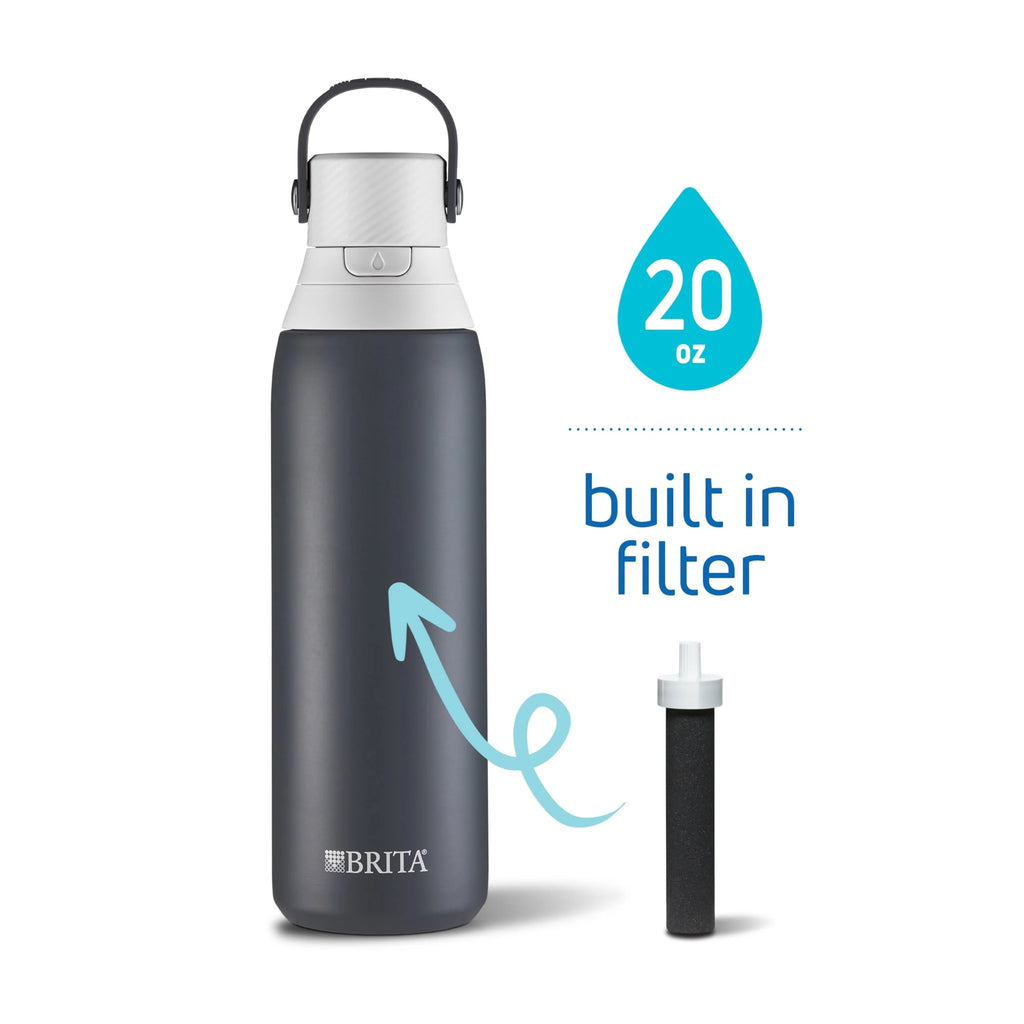 20 oz Stainless Steel Filtered Insulated Water Bottle with Straw G254731