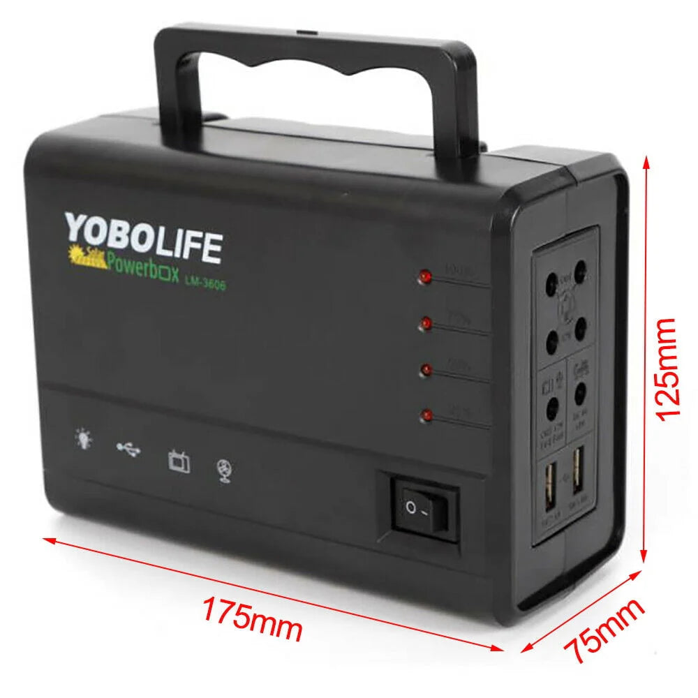 Portable Solar Panel Power Generator Kit with 4 Bulbs E617306
