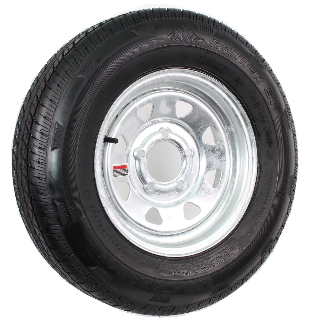 ST185/80D13 Galvanized Spoke Trailer Tire On Rim O3133