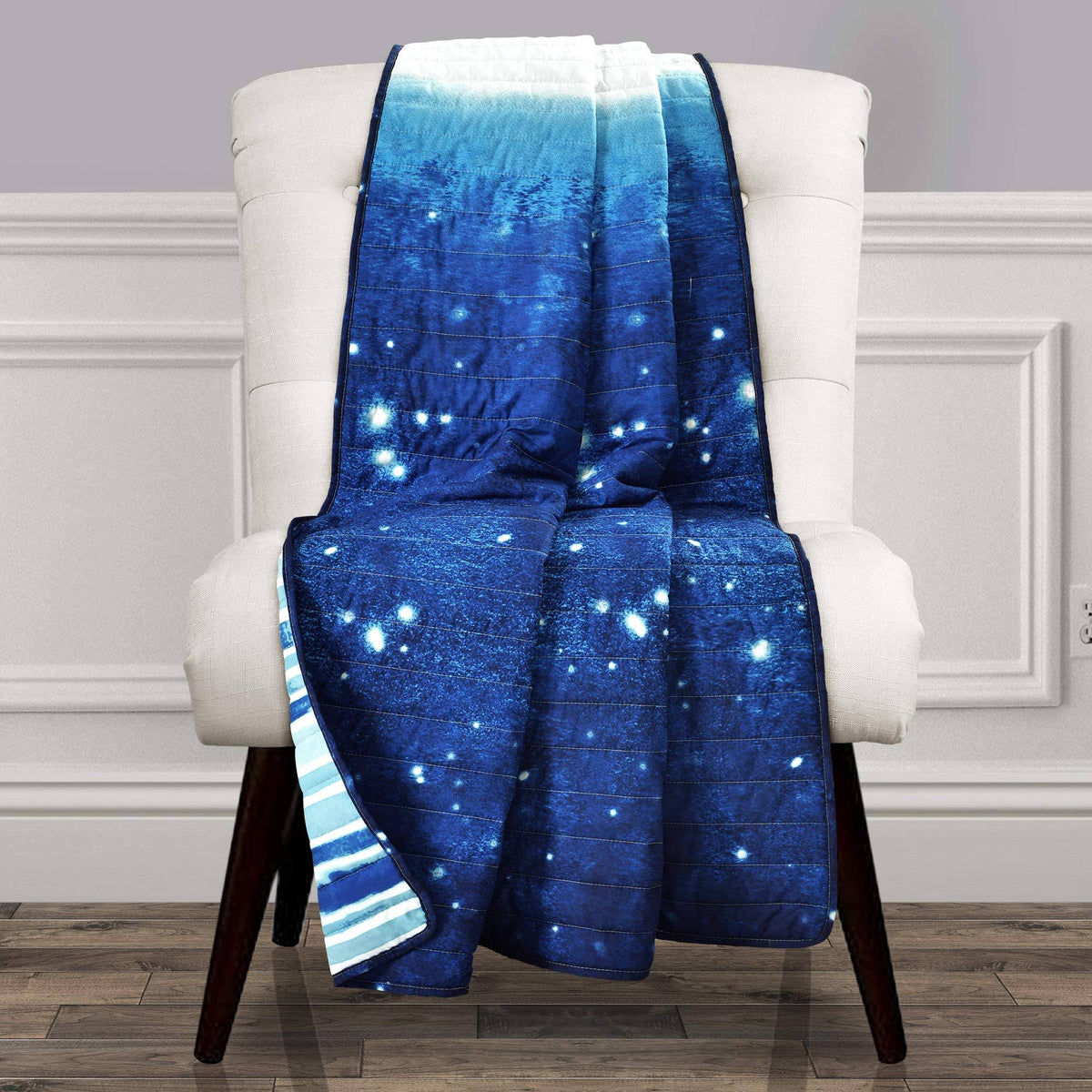 Ombre Throw Navy/White Single 50x60 E83175