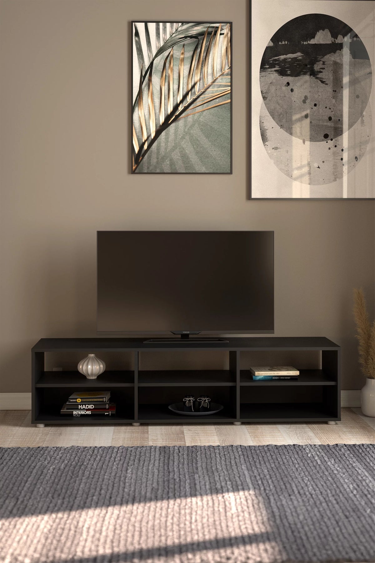 White 6 Shelf TV Stand D27262