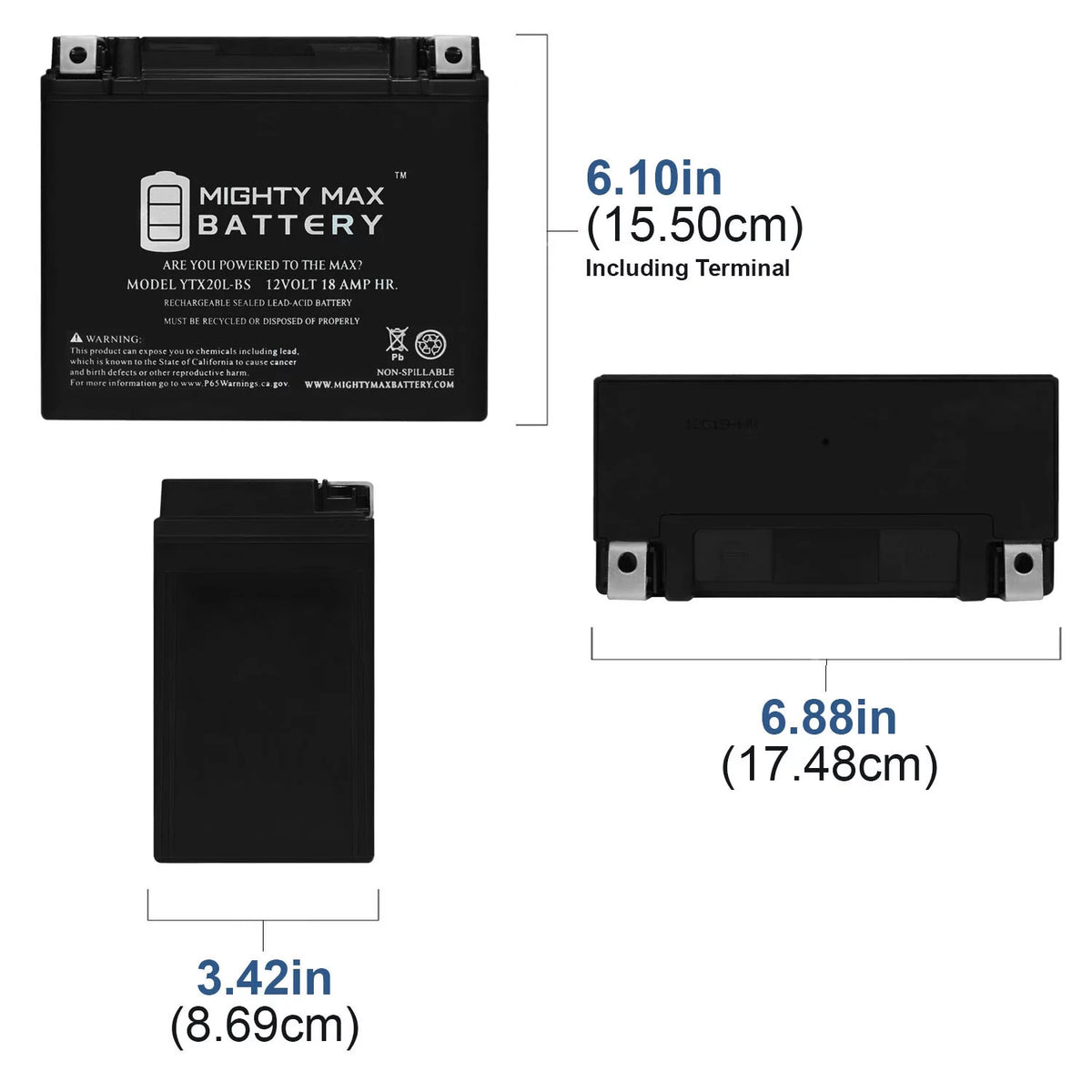 YTX20L-BS Replacement Battery E2251
