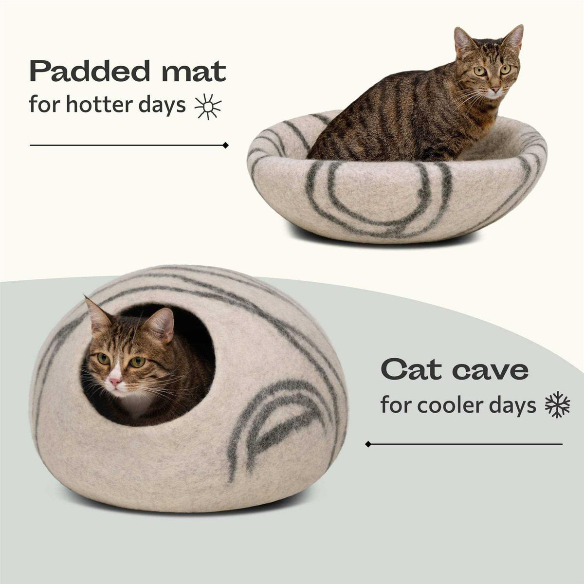 Felt Cat Bed Cave 100% Merino Wool P605