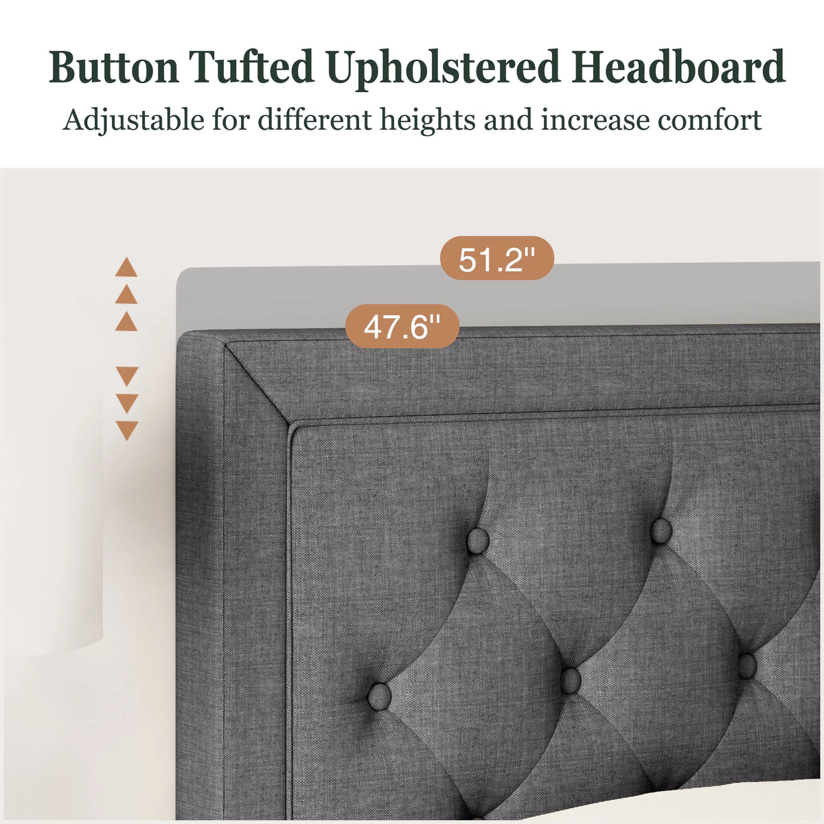 Queen Size Upholstered Platform Bed Frame U6542