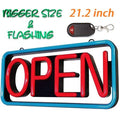 Large LED Business Open Sign 21 inch Remote Control Animated Black F965