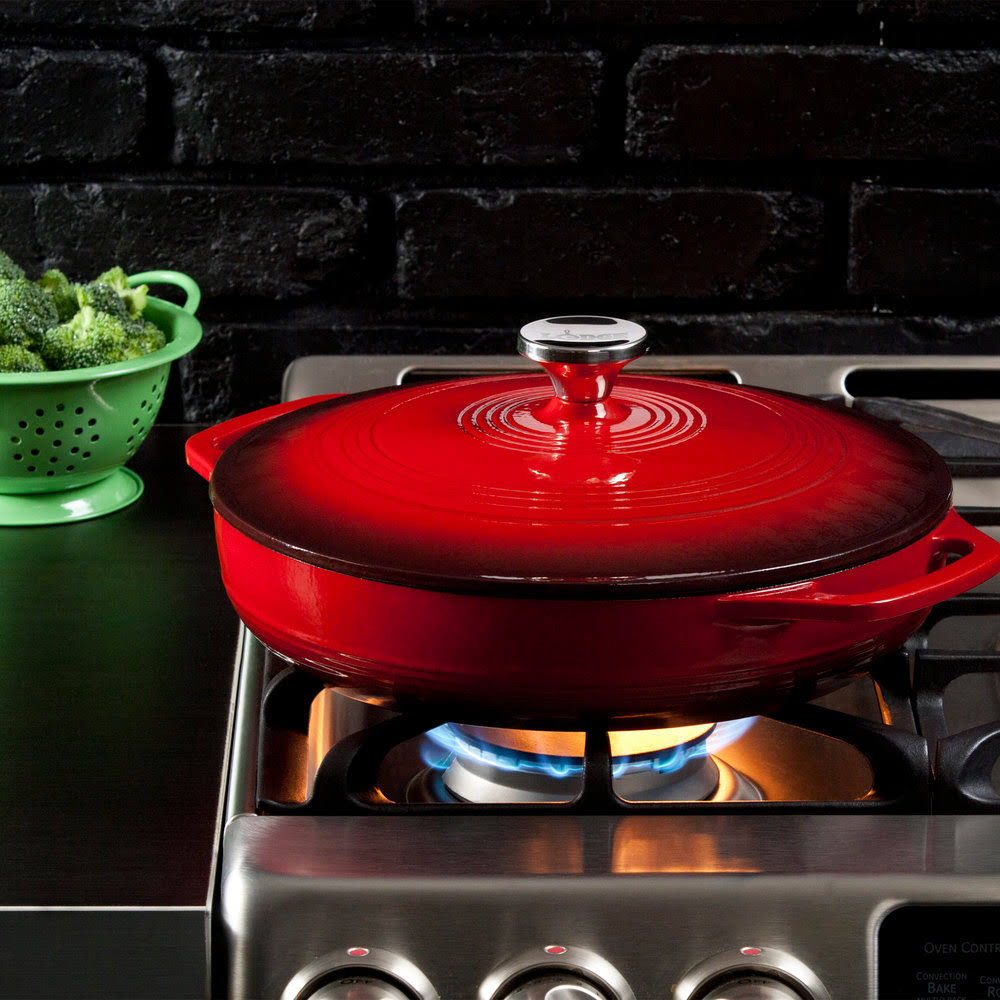 Cast Iron Casserole Dish 3.6 qt Red V257