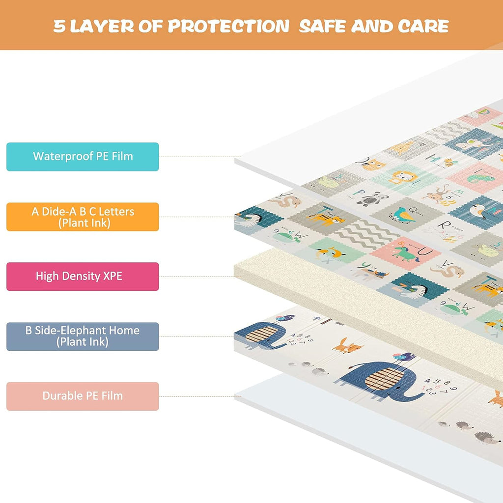 Extra Large Waterproof Foldable Baby Play Mat with Carry Bag W6470