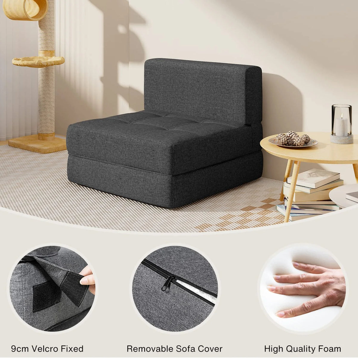 Light Gray Sleeper Sofa Bed P8545