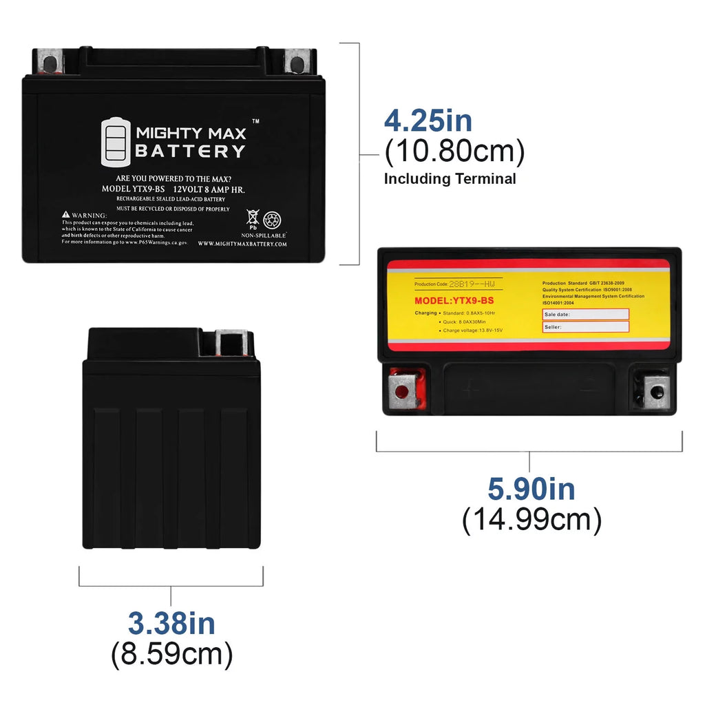 YTX9-BS ATV Battery F790