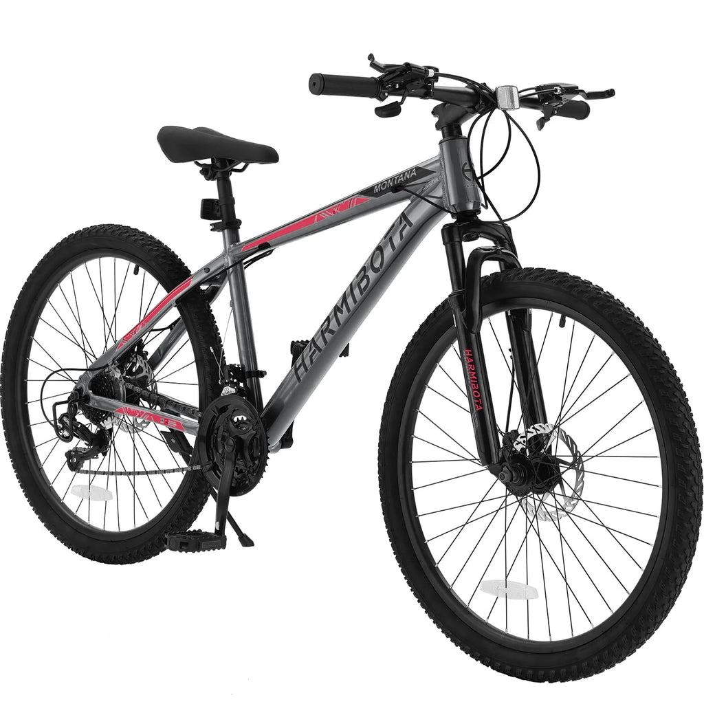 26 Aluminum Mountain Bike with Disc Brakes & Suspension, Black D6457