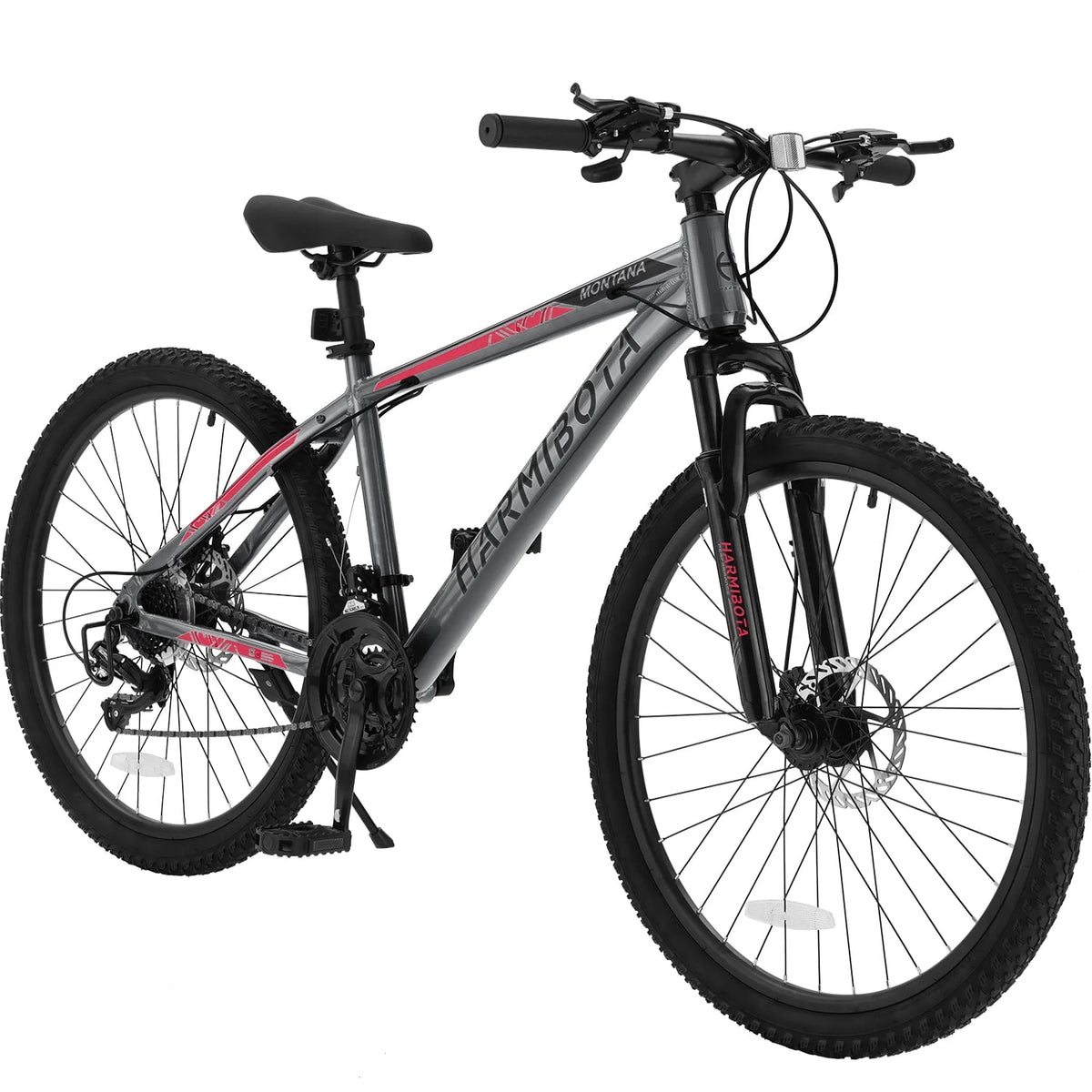 26 Aluminum Mountain Bike with Disc Brakes & Suspension, Black D6457