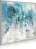 Blue Modern Hand Painted Framed Painting A2577