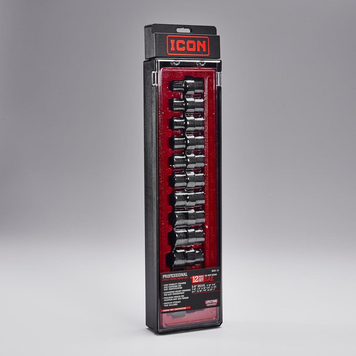 3/8 in. Drive SAE Impact Swivel Socket Set, 12-Piece I7567