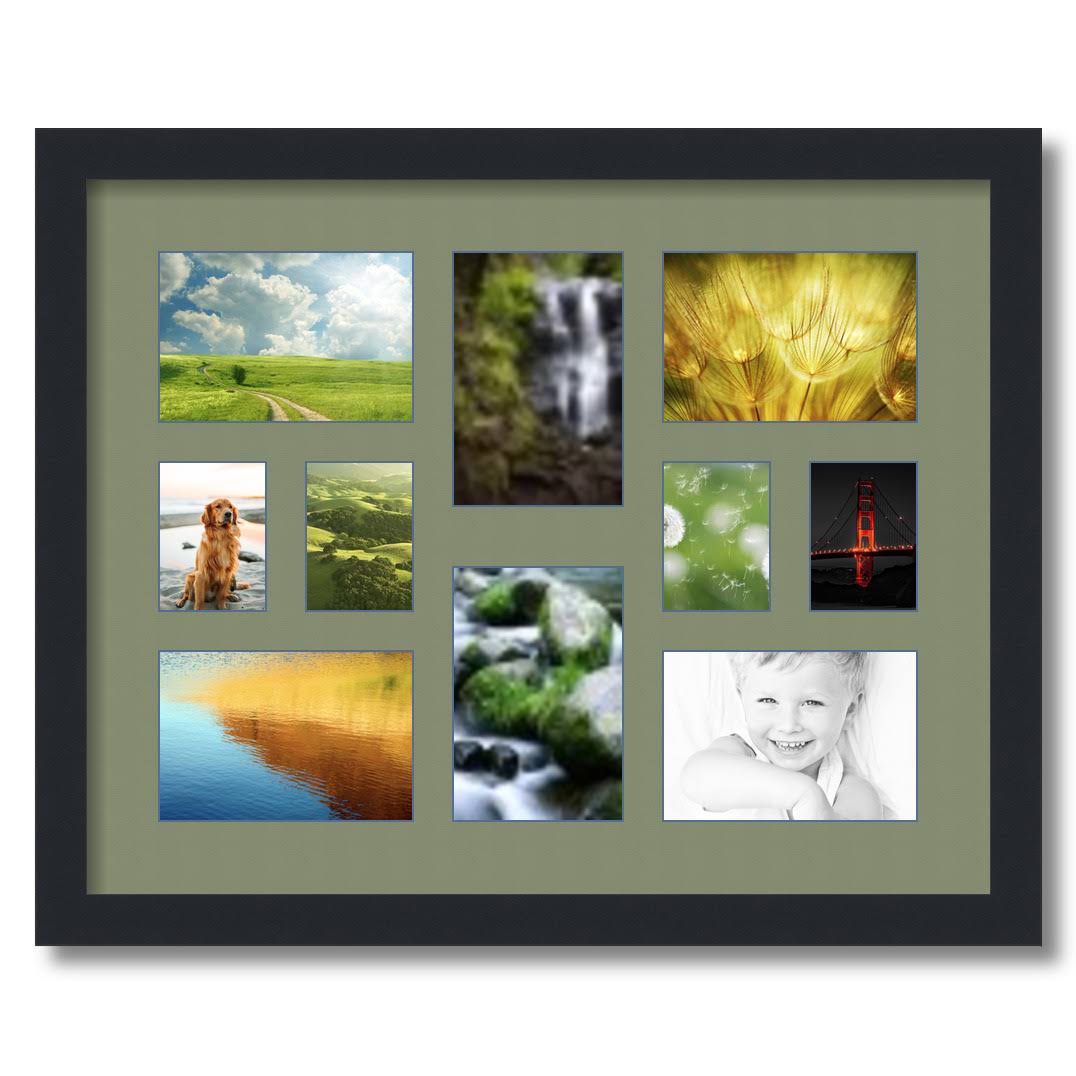 Satin Black 10 Opening Collage Picture Frame L2713