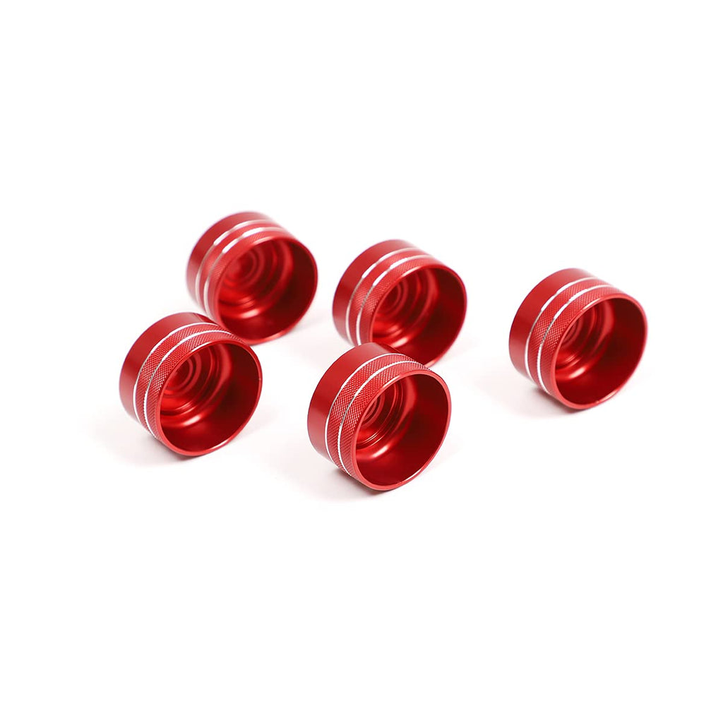Red Aluminum Alloy Air Conditioner Volume Knob Cover Trim Pack of 2 H83924