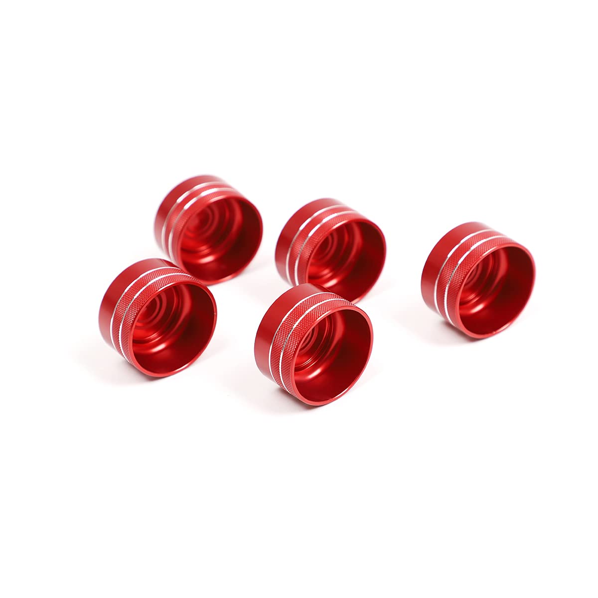 Red Aluminum Alloy Air Conditioner Volume Knob Cover Trim Pack of 2 H83924