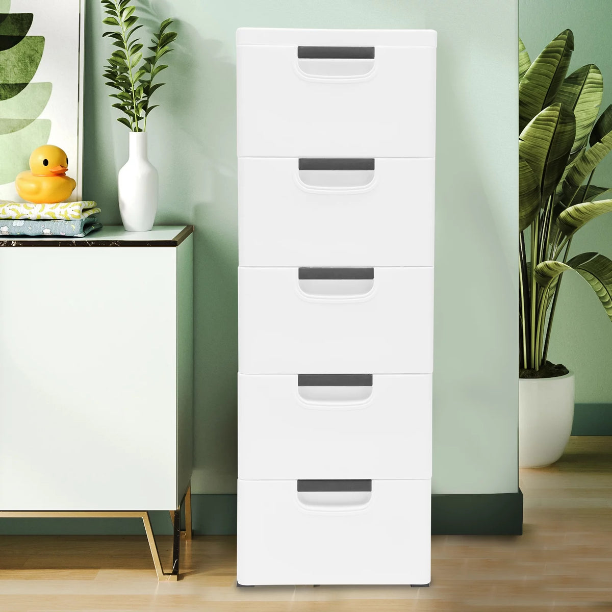 Plastic 5 Drawer Stackable Storage Dresser E44158