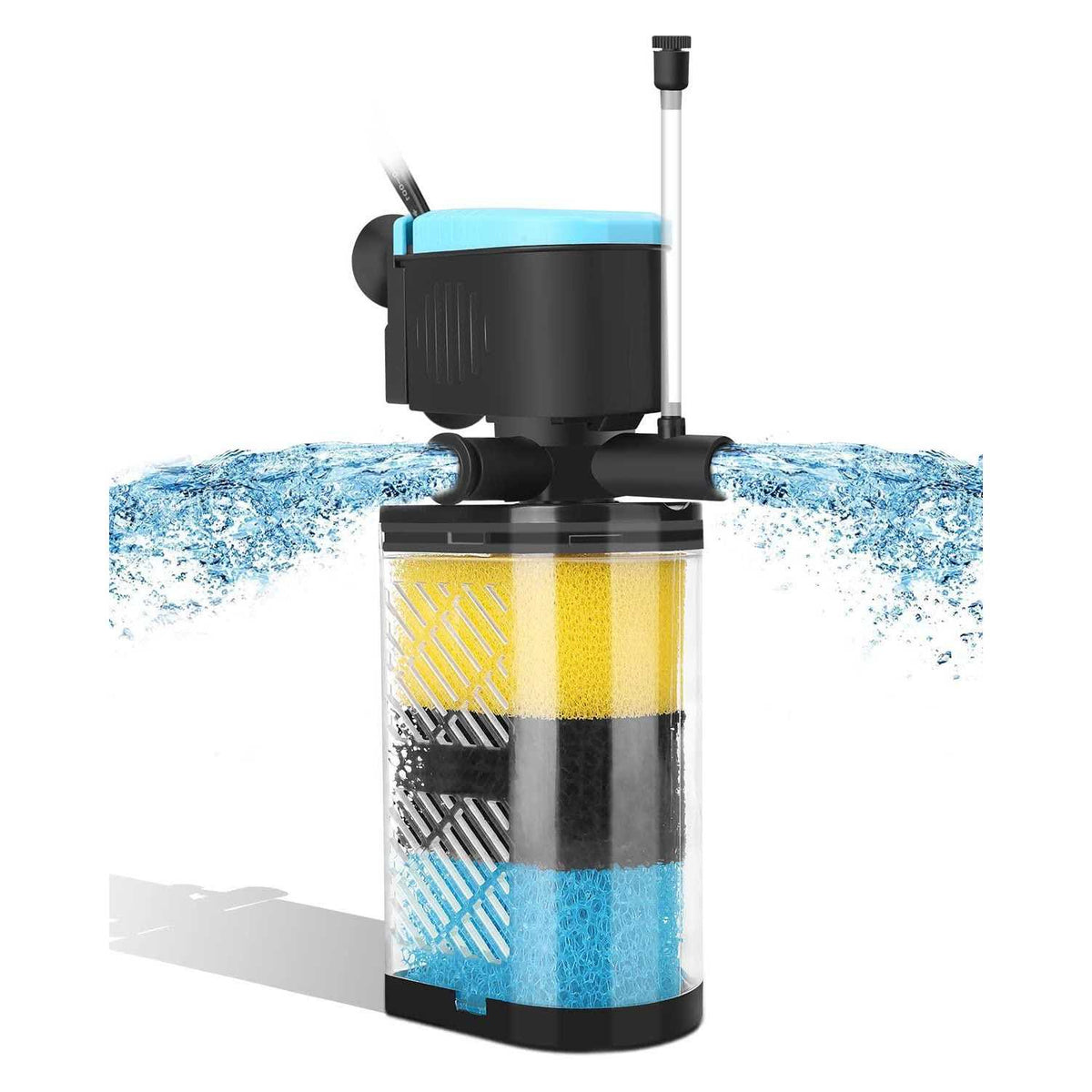 3-Stage in-Tank Aquarium Filter with Dual Water Outlet S6917