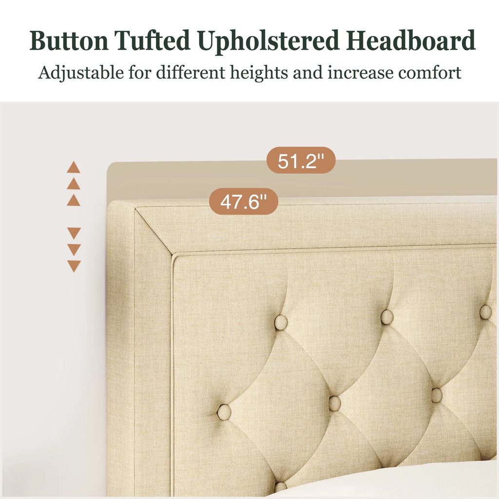 Queen Size Upholstered Platform Bed Frame U6542