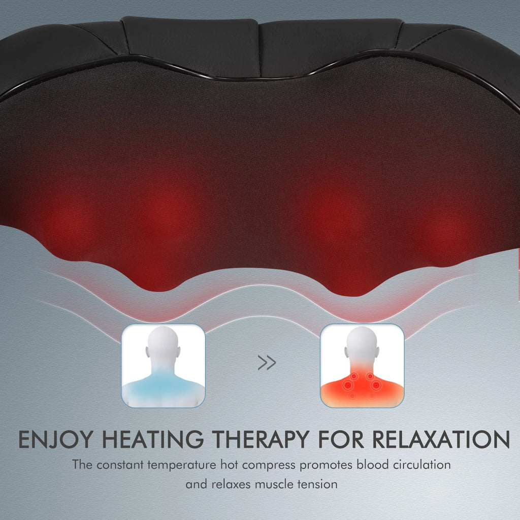 Black 3D Deep Tissue Kneading Shiatsu Neck and Shoulder Massager with Heat U63868