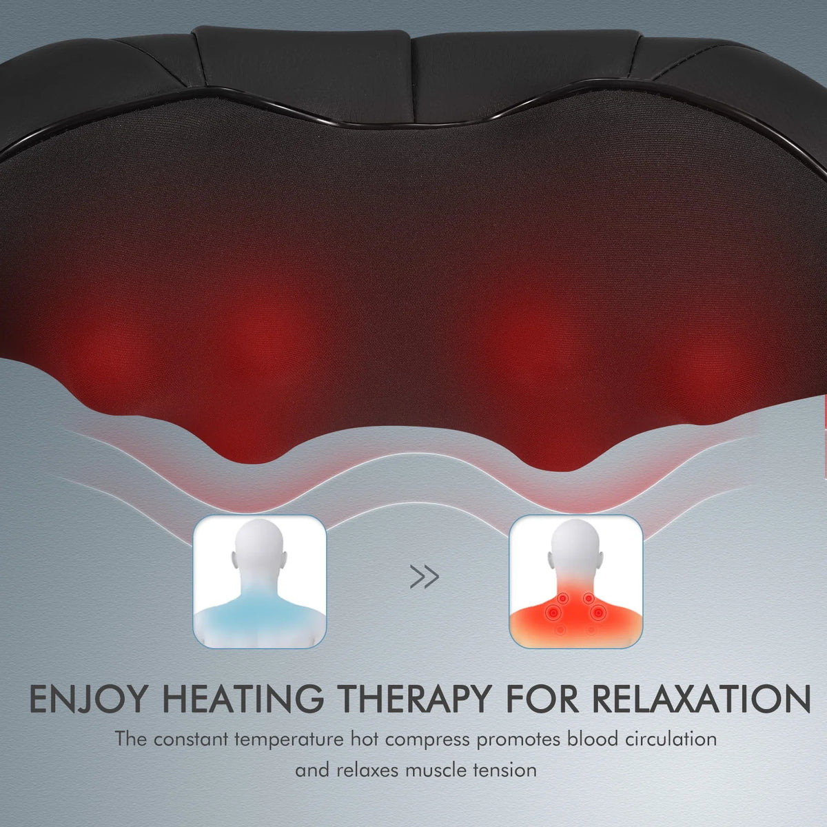 Black 3D Deep Tissue Kneading Shiatsu Neck and Shoulder Massager with Heat U63868