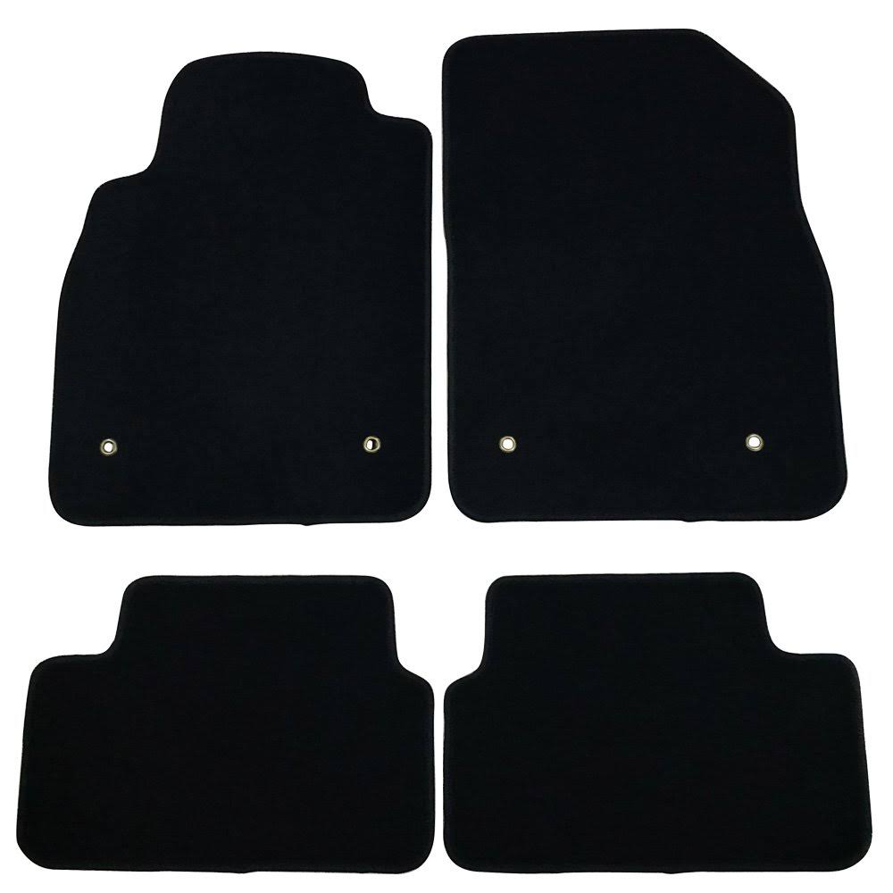 Black Nylon Car Floor Mats Front Rear 4pcs P494