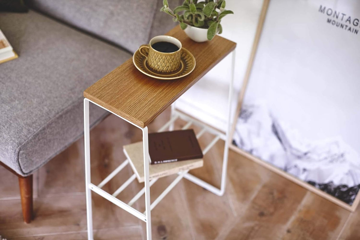 White Narrow End Table P19831