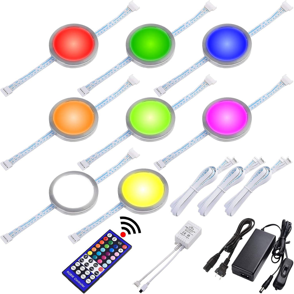 Linkable RGBW Under Cabinet LED Lighting Kit, 8 Lights F664634