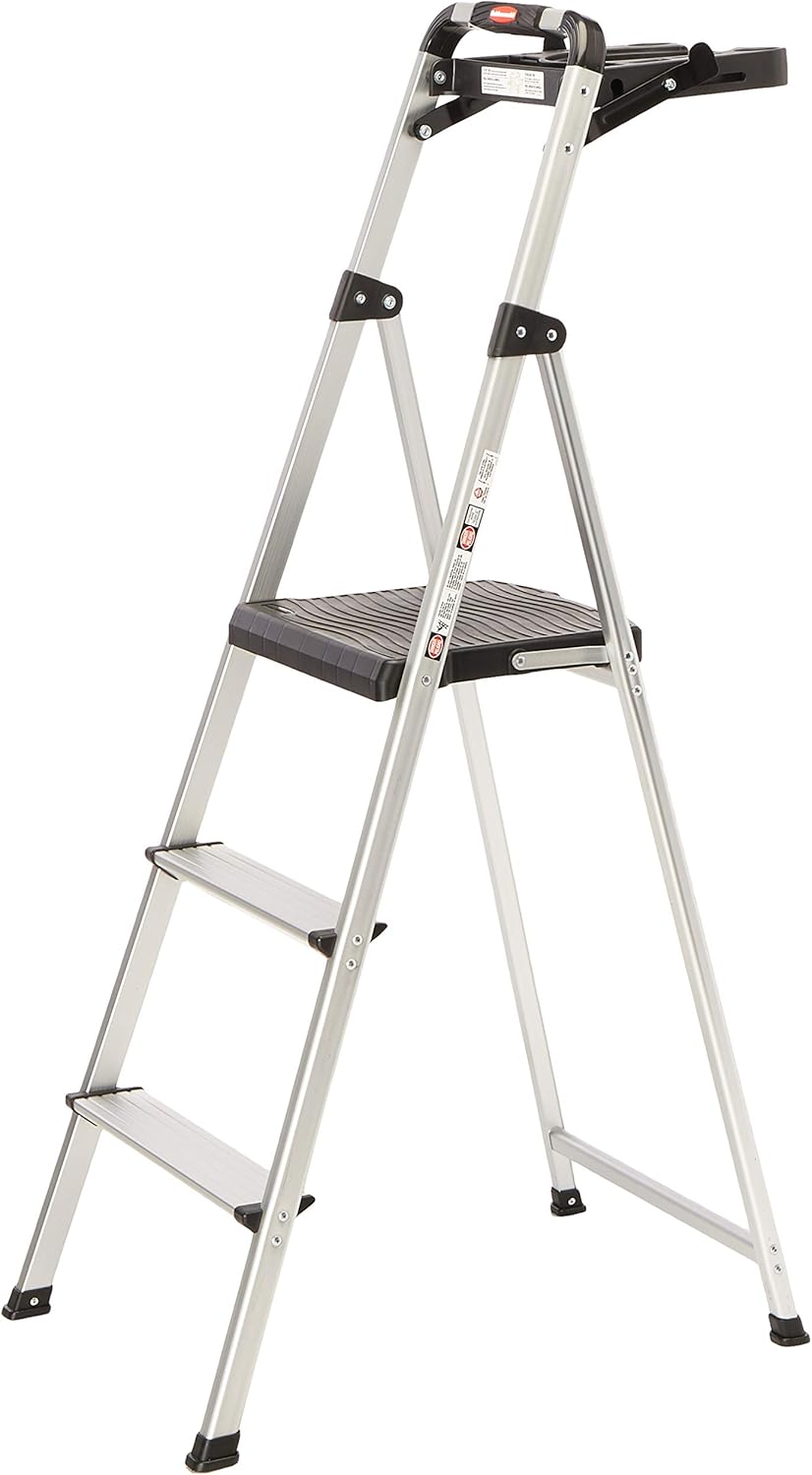 3-Step Ultra Light Aluminum Step Stool with Project Tray N635