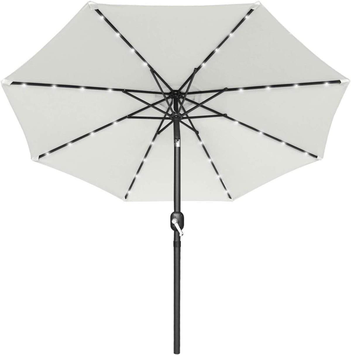 7.5ft Khaki Patio Umbrella with 32 Solar LED Lights V77839