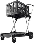 Collapsible Folding Trolley Cart with Storage Crate Red M820367