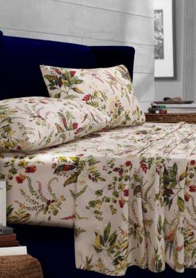 Floral Printed Percale Extra Deep Pocket Sheet Set Full A793922
