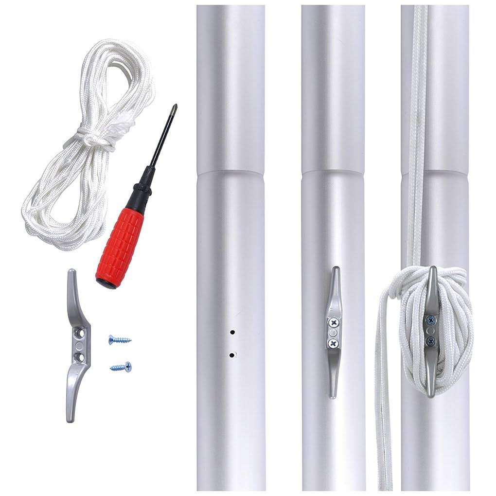 Aluminum Flagpole with US American Flag B6573