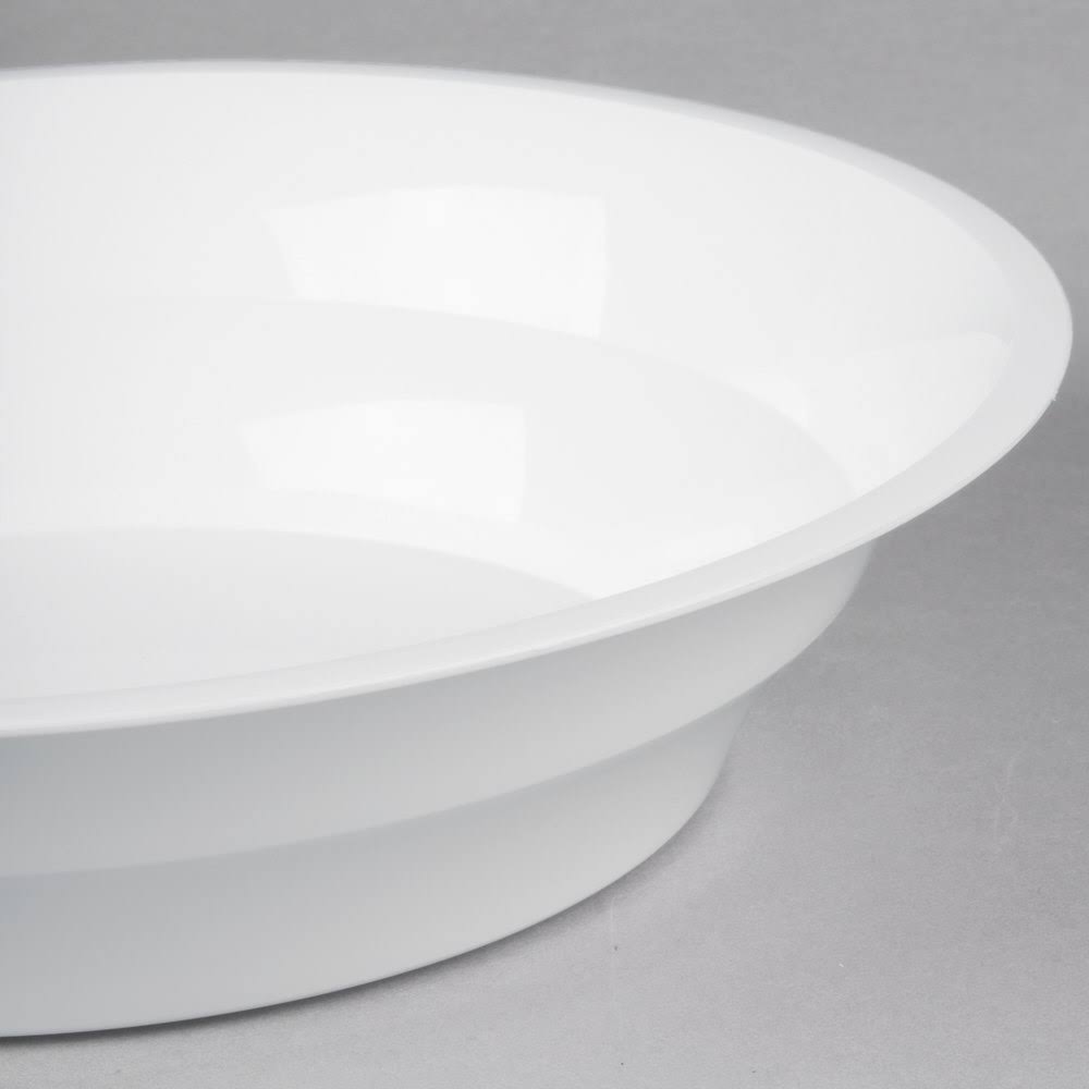 60 oz. White Low Profile Plastic Catering Bowl - 50/Case F571331