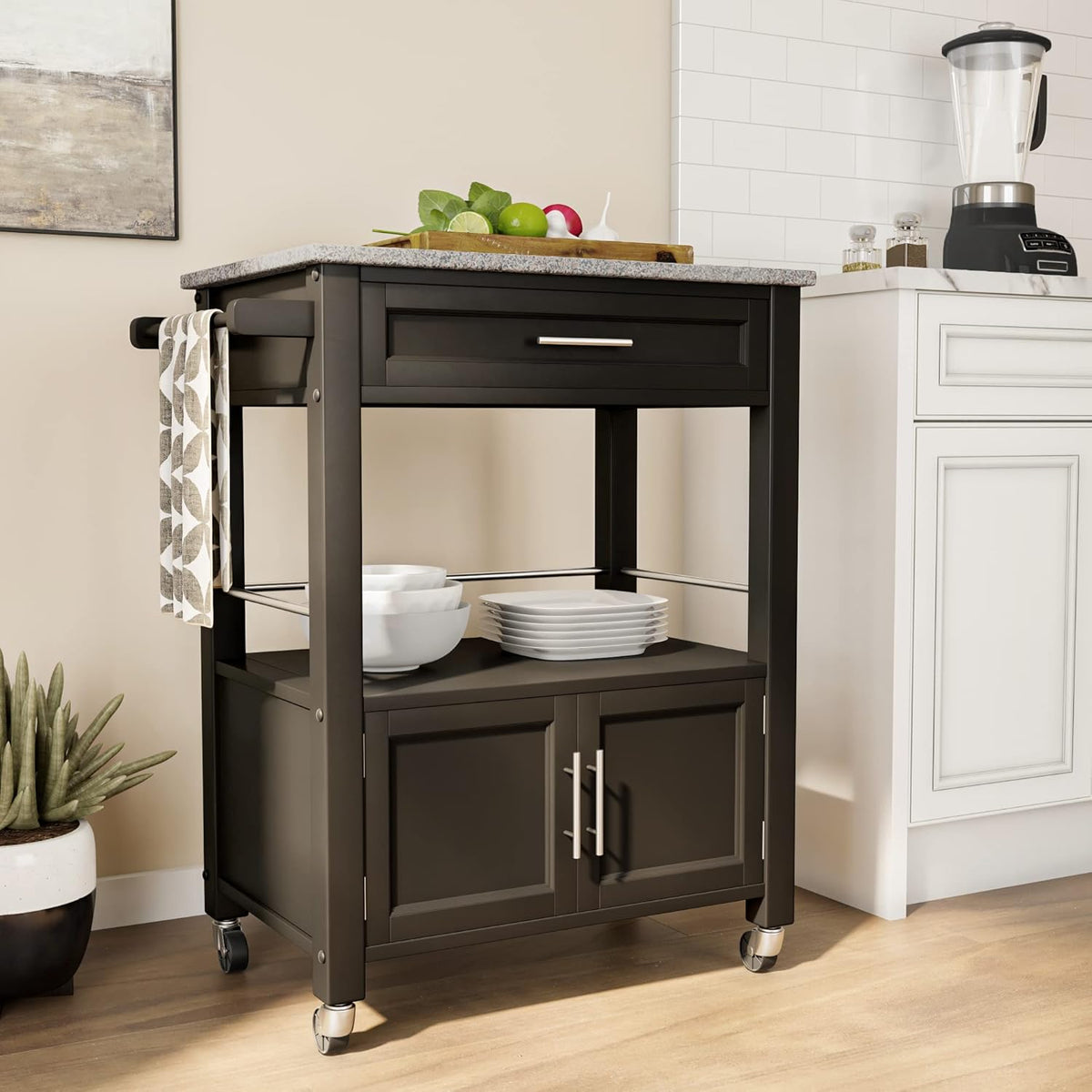 Black Kitchen Cart B7234